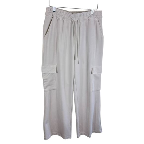 Better Together Cream Drawstring Waist High Rise Cargo Sweatpants Size L - Picture 1 of 7